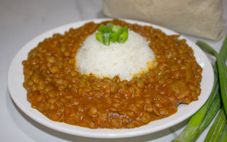 Classic Curry Lentils Over LIVIVA Instant Rice - Livivafoods.com